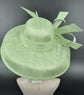 Audrey Hepburn Style Dome Hat Kentucky Derby Hat Tea Party Carriage Party 3 Layers Wide Brim Sinamay Hat Spring Green