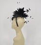 Sinamay Fascinator Hat on a Headband Black Feather Flower For Kentucky Derby Party Tea Party Wedding Mother Of Bride