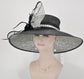 Black w White Royal Ascot Horse Race Oaks day hat Carriage Tea Party Wedding Kentucky Derby Hat Party Hat