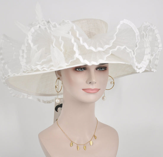 Kentucky Derby Hat, Church hat, Tea Party Hat, Custom hat, Formal Hat, Fashion Hat  White