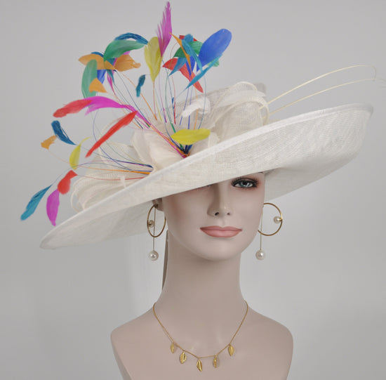 Church Kentucky Derby Carriage Tea Party Wedding Wide Brim Woman&