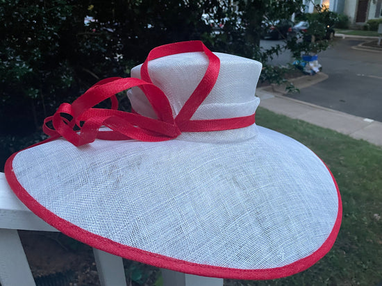 Two - Tone Colors  Amazing Wide Brim Sinamay Base Hat Church Kentucky Derby Hat  Carriage Tea Party Wedding Kentucky Derby Party