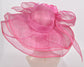 Kentucky Derby, Church, Wedding, Tea Party 3 Layers 7" Wide Brim with Big Bow Sinamay Hat Hot Pink
