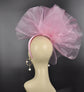 Kentucky Derby Hat Wedding crinoline Fascinator on Headband Women’s  Tea Party Hat, Church Hat, wedding hat Cocktail Hat Pink