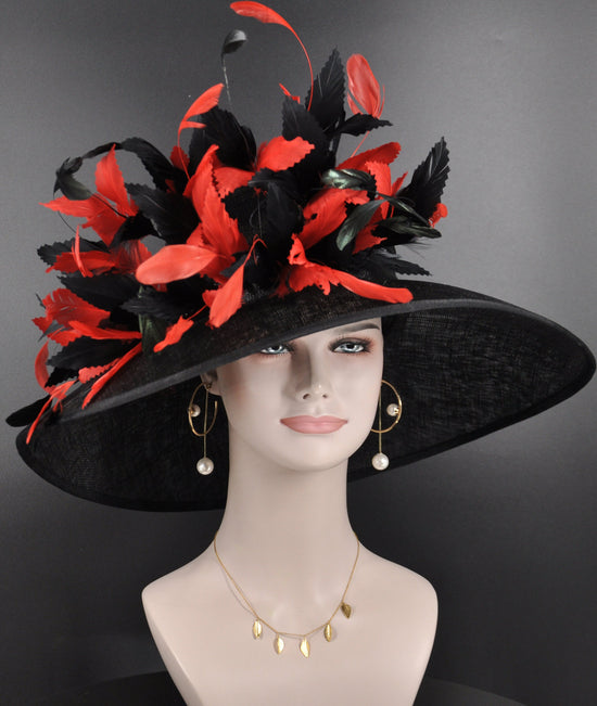 Church Kentucky Derby Carriage Tea Party Wedding Wide Brim Woman&