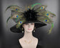 Church Kentucky Derby Hat Carriage Tea Party Wedding Wide Brim Women&