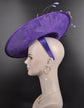Purple w Lavender  Sinamay Fascinator Hat Kentucky Derby Hat Tea Wedding Party Hat with Jumbo  Feather Flowers