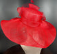 Oaks day hat Kentucky Derby Hat, Church Hat, Wedding Hat, Easter Hat, Tea Party Hat Wide Brim Sinamay Hat Carriage Hat Red