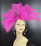 Oversize Sinamay Fascinator Hat Kentucky Derby Hat Tea Wedding Party Hat with headband Fuchsia( 27 colors available)