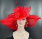 Oaks day hat Kentucky Derby Hat, Church Hat, Wedding Hat, Easter Hat, Tea Party Hat Wide Brim Sinamay Hat Carriage Hat Red