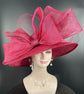 Burgundy/Maroon Royal Ascot Horse Race Oaks day hat Carriage Tea Party Wedding Kentucky Derby Hat  Tea Party Hat Wide Brim Sinamay Hat