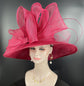 Burgundy/Maroon Royal Ascot Horse Race Oaks day hat Carriage Tea Party Wedding Kentucky Derby Hat  Tea Party Hat Wide Brim Sinamay Hat