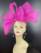 Oversize Sinamay Fascinator Hat Kentucky Derby Hat Tea Wedding Party Hat with headband Fuchsia( 27 colors available)