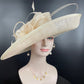 Church Kentucky Derby Carriage Tea Party Wedding Wide Brim  Royal Ascot Horse Race Oaks day hatChampagne