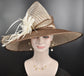 Brown w Ivory Royal Ascot Horse Race Oaks day hat Carriage Tea Party Wedding Kentucky Derby Hat Party Hat