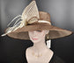 Brown w Ivory Royal Ascot Horse Race Oaks day hat Carriage Tea Party Wedding Kentucky Derby Hat Party Hat