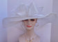 Oaks day hat Kentucky Derby Hat,Church Hat,Wedding Hat, Easter Hat, Tea Party Hat Wide Brim Sinamay Hat Carriage Hat white