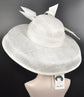 Audrey Hepburn Style Dome Hat Kentucky Derby Hat Tea Party Carriage Party  3 Layers  Wide Brim  Sinamay Hat White