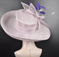 Wide Brim Sinamay Hat, Kentucky Derby Hat, Church hat, Tea Party Hat, Custom hat, Formal Hat, Fashion Hat Lilac w Purple