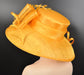 Church Kentucky Derby Hat Carriage Tea Party Wedding  With Jumbo Feather Flower and Bows Orange