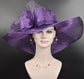 Oaks day hat Kentucky Derby Hat, Church Hat, Wedding Hat, Easter Hat, Tea Party Hat Wide Brim Sinamay Hat Carriage Hat Purple