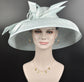 Audrey Hepburn Style Dome Hat Kentucky Derby Hat Tea Party Carriage Party 3 Layers Wide Brim Sinamay Hat Powder Blue