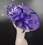 Purple w Lavender  Sinamay Fascinator Hat Kentucky Derby Hat Tea Wedding Party Hat with Jumbo  Feather Flowers