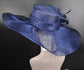 Oaks day hat Kentucky Derby Hat, Church Hat, Wedding Hat, Easter Hat, Tea Party Hat Wide Brim Sinamay Hat Carriage Hat Navy Blue