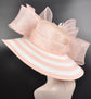 Blush Pink w White Feather Flowers Kentucky Derby Hat, Tea Party Hat Mother&