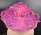 New Kentucky Derby, Church, Wedding, Tea Party with Big Bow & Flower 7" Wide Brim Organza Hat (Violet  w purple)